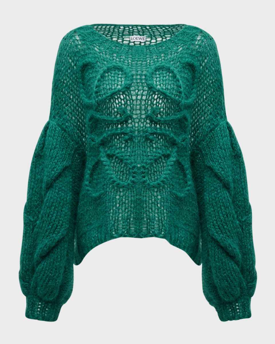 Anagram Cable-Knit Sleeve Sweater