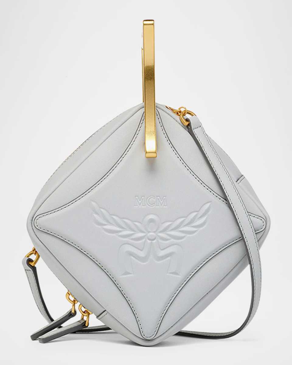 Mini Diamond Leather Metal Top-Handle Bag