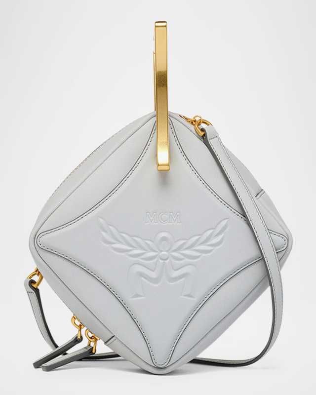 Mini Diamond Leather Metal Top-Handle Bag