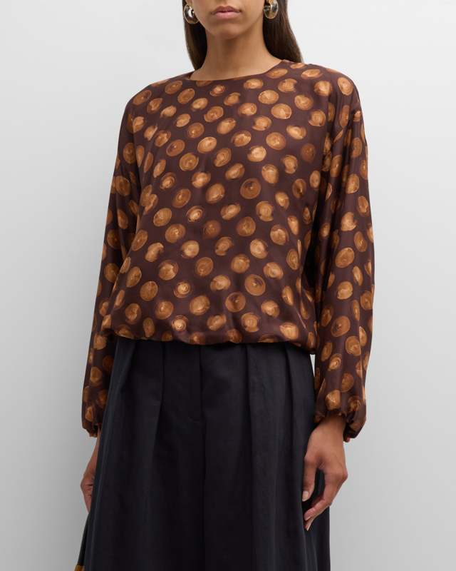 Capo Abstract Polka-Dot Blouse