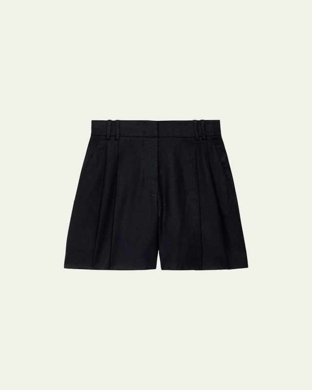 Pleated Front Linen Short