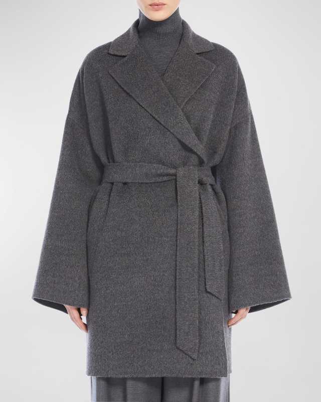 Nella Virgin Wool Wrap Coat