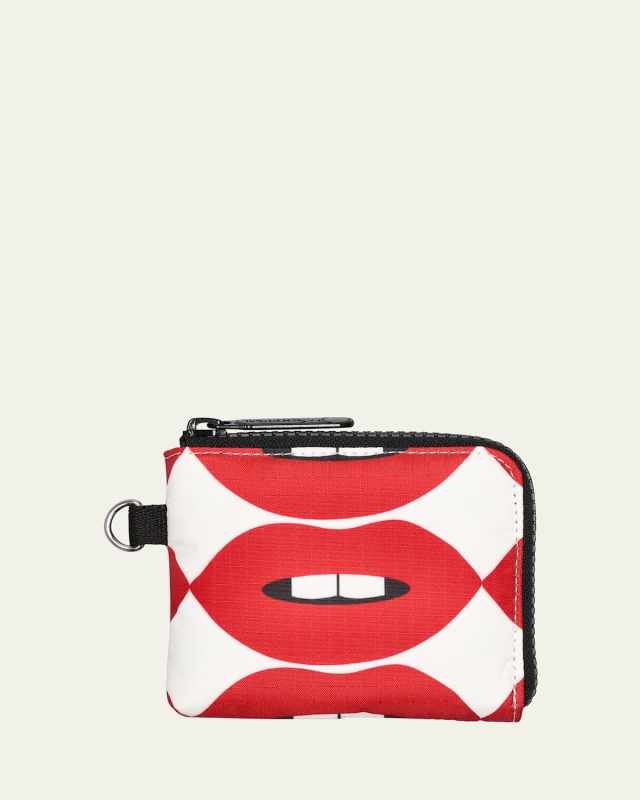 Geometric-Print Zip Wallet