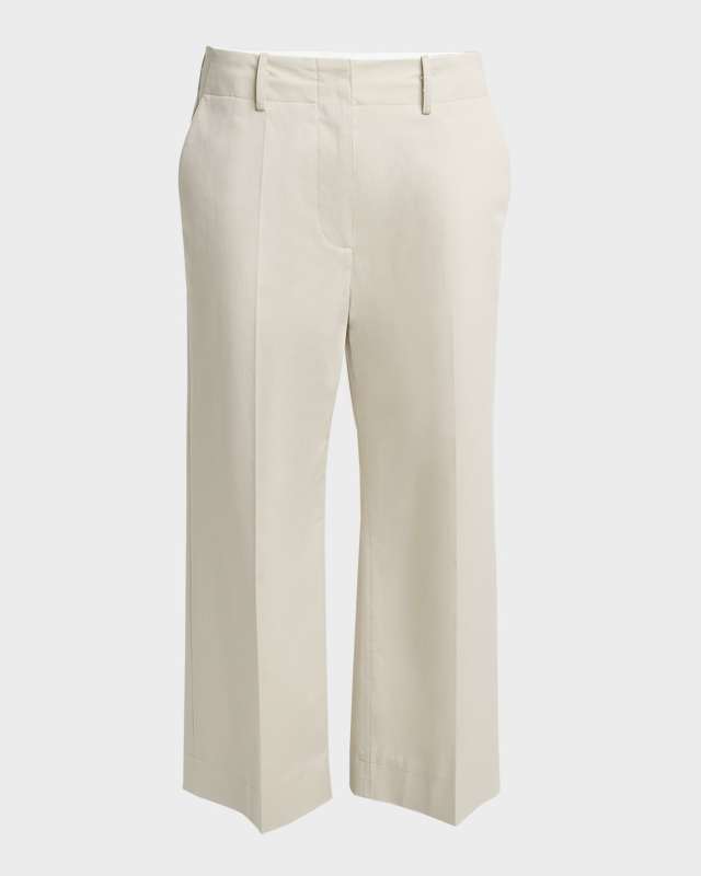 Amara Cotton Twill Suiting Cropped Pants