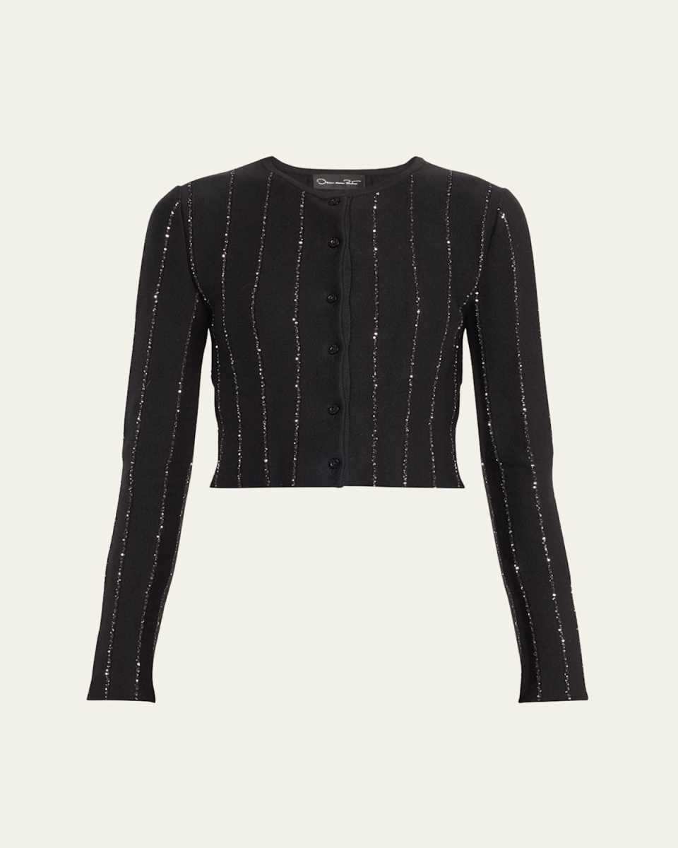 Long-Sleeve Sequined Cardigan