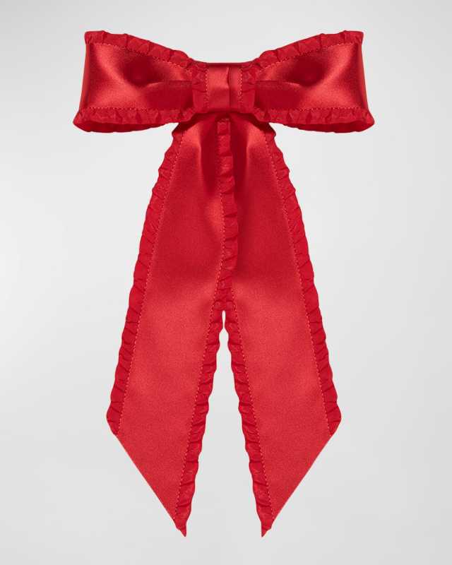 Harper Pleated Satin Bow Barrette