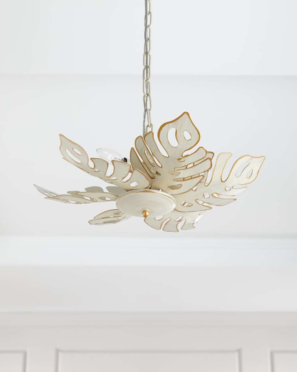 Collins Tropical Leaf Semi-Flush Pendant Light
