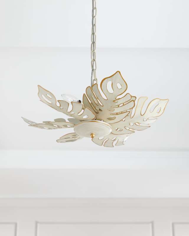 Collins Tropical Leaf Semi-Flush Pendant Light
