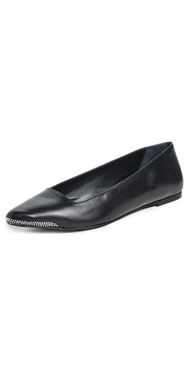 Black Suede Studio Aria Flats Black