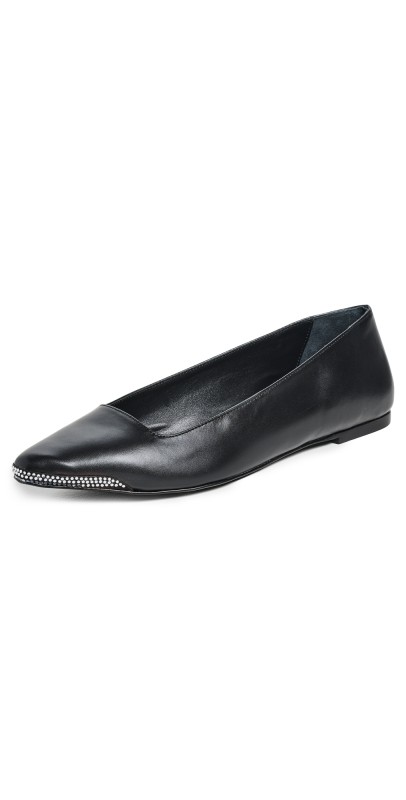 Black Suede Studio Aria Flats Black