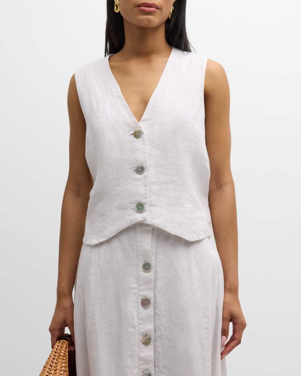 Button-Down Linen Vest