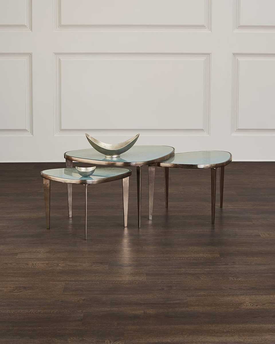 Jan Nesting Cocktail Tables, Antiqued Nickel