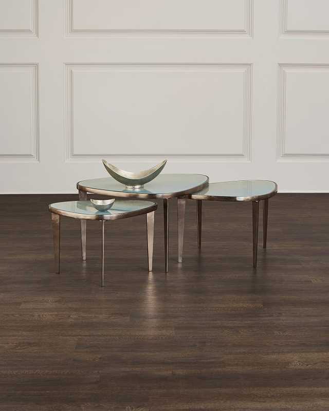 Jan Nesting Cocktail Tables, Antiqued Nickel