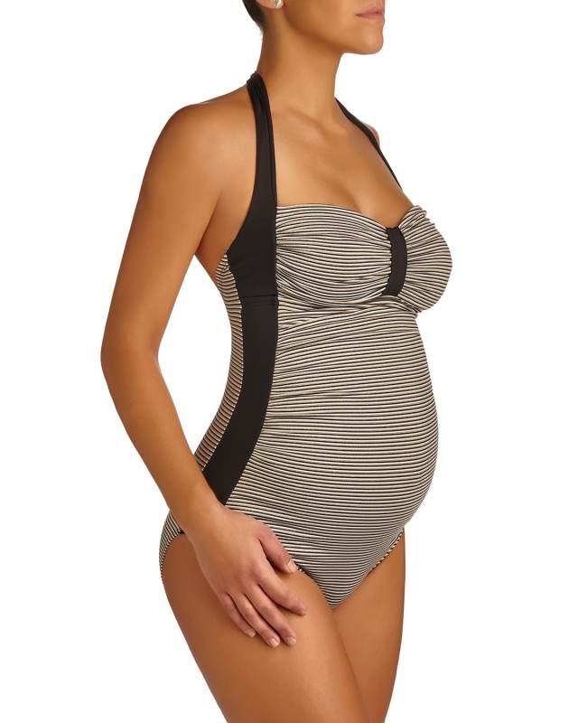 Maternity Palm Springs Knitted Halter-Neck One-Piece Swimsuit