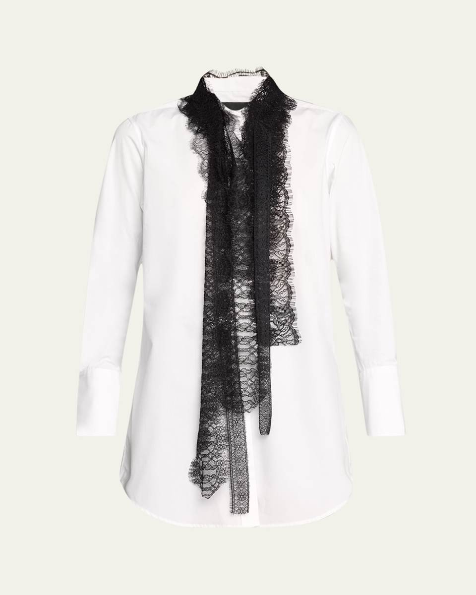 Venetian Lace Classic Button-Front Shirt