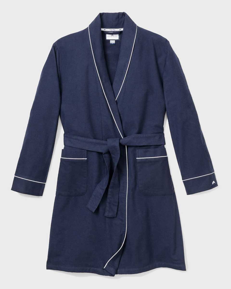 Flannel Contrast-Piping Robe, Size 2-14