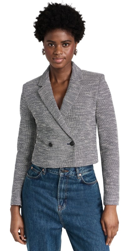 rag & bone Josie Italian Tweed Blazer Navy White