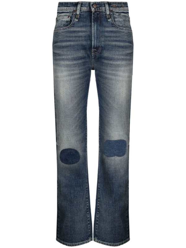 high-waisted slim-cut jeans