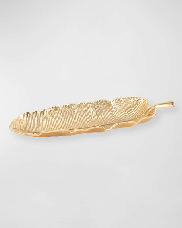 Gold Banana Leaf Vanity Tray