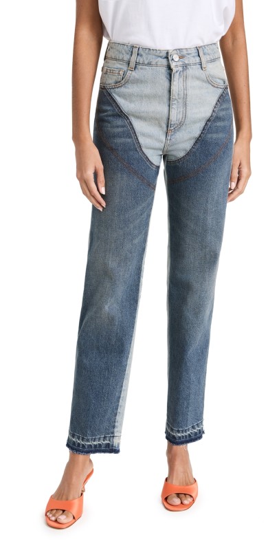 Stella McCartney Double Vintage Blue Tones Chap Jeans Double Blue Tone