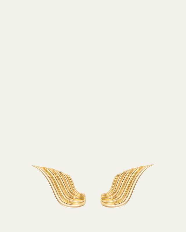 Fire Winged Earrings in 18k Yellow Gold
