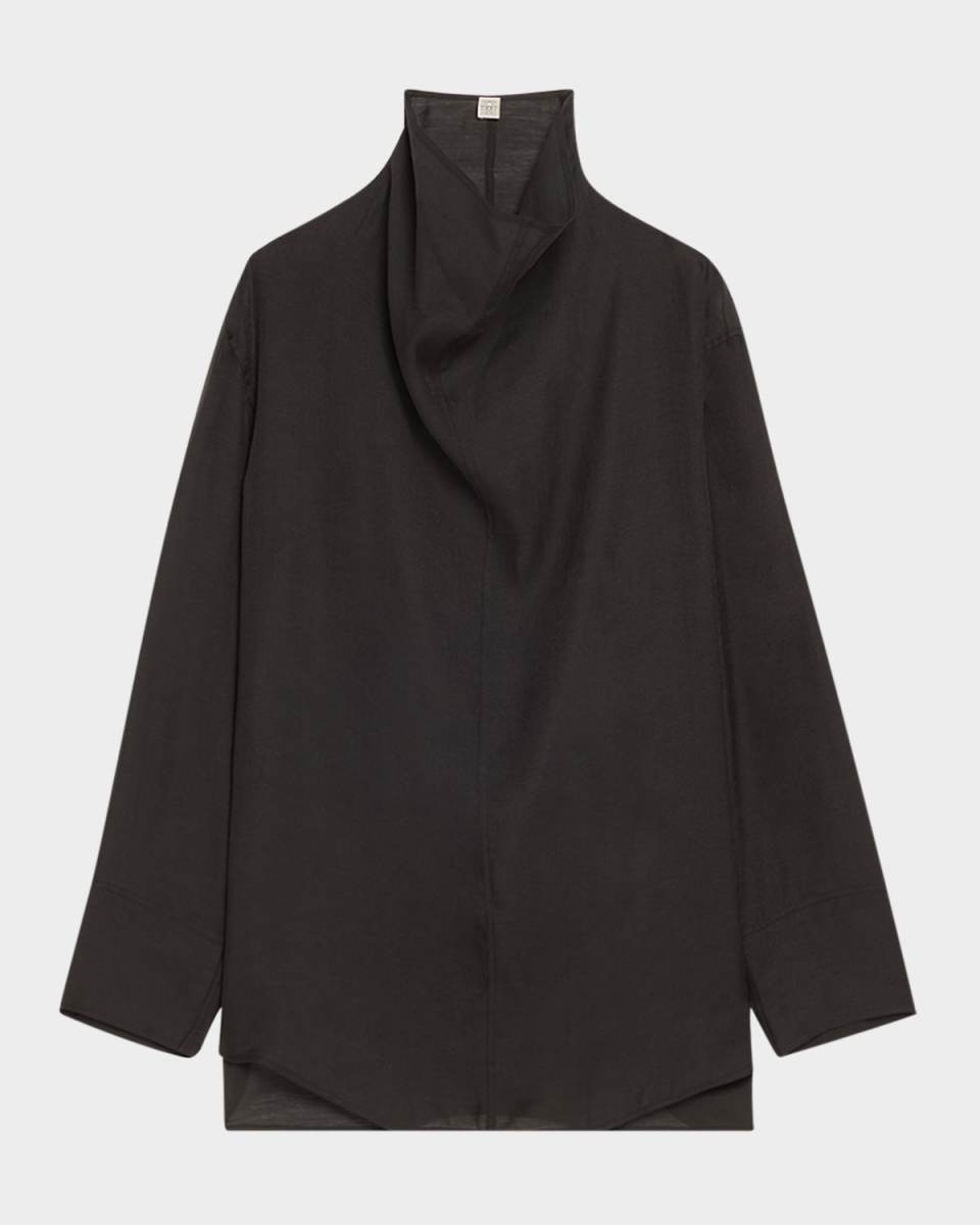 Funnel Neck Organza Blouse