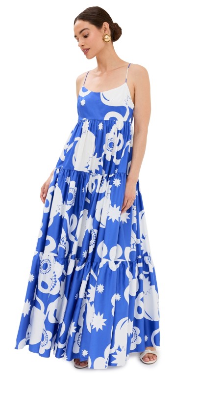 Borgo de Nor Merle Cotton Dress Tropical Night Blue/White