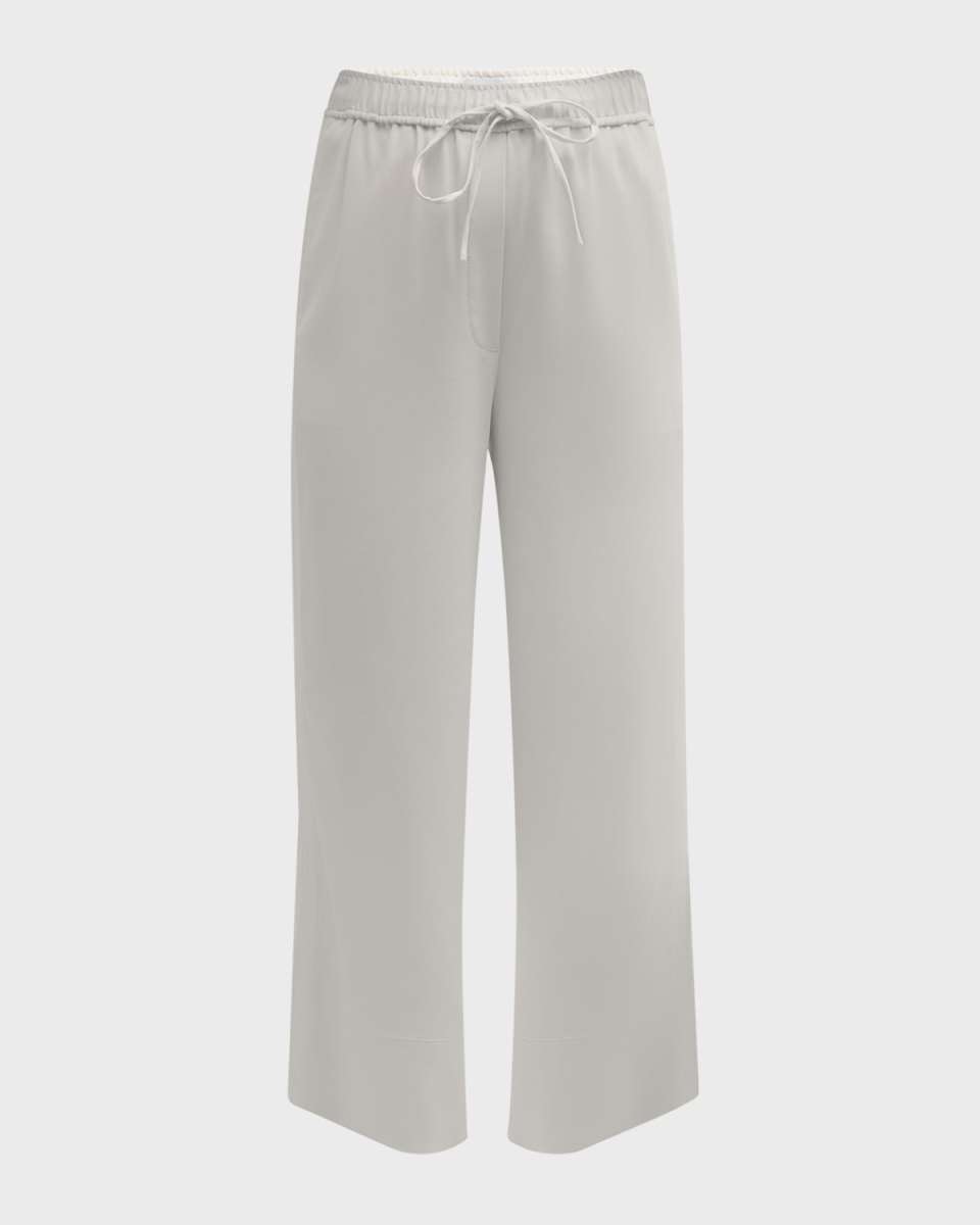 Italian Stretch Twill Straight-Leg Ankle Pull-On Pants