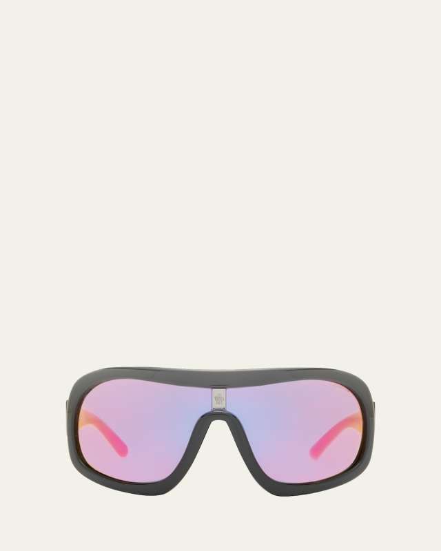 Franconia Black Acetate Shield Sunglasses