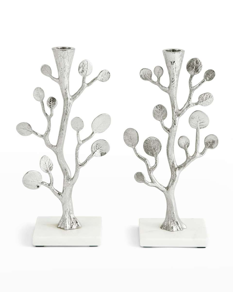 Botanical Leaf Candleholders, Set of 2
