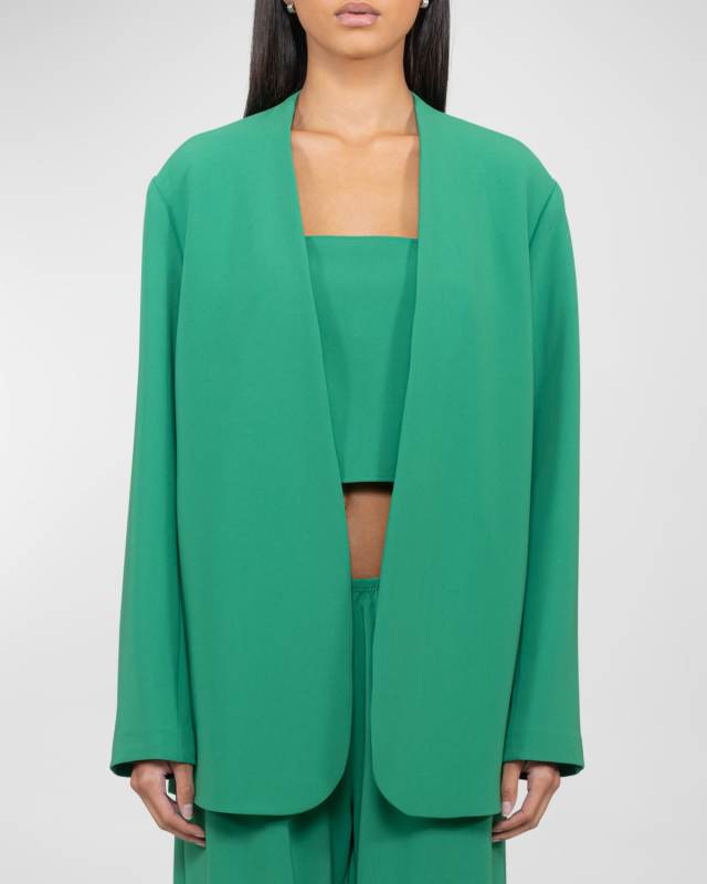 Arielle Collarless Crepe Blazer