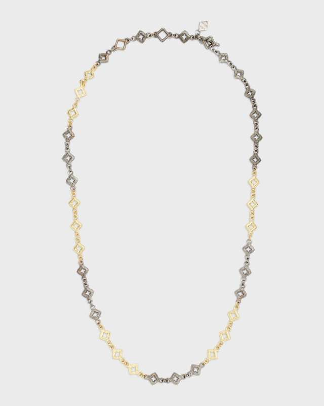 Old World Mini Scroll Necklace in 18K Gold and Silver