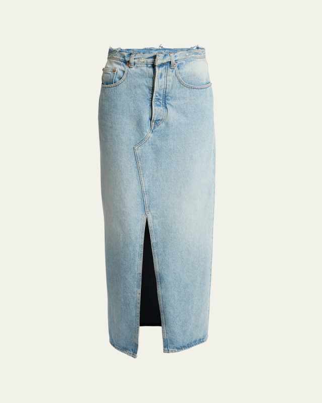 Long Denim Maxi Skirt