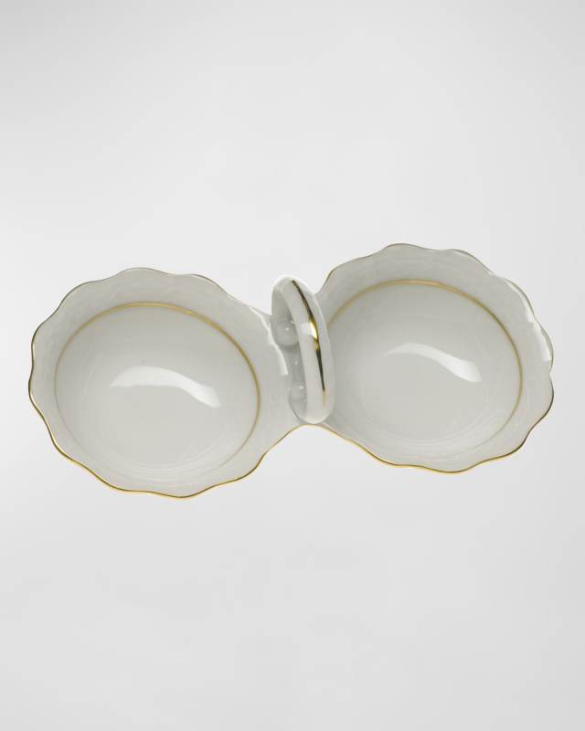 Golden Edge Twin Salt Dish
