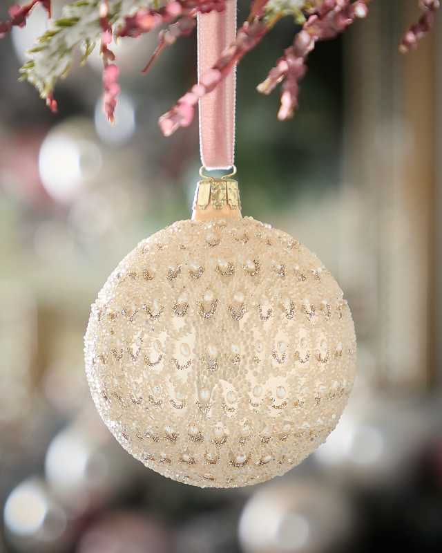 Opal Christmas Ornament with Pearls