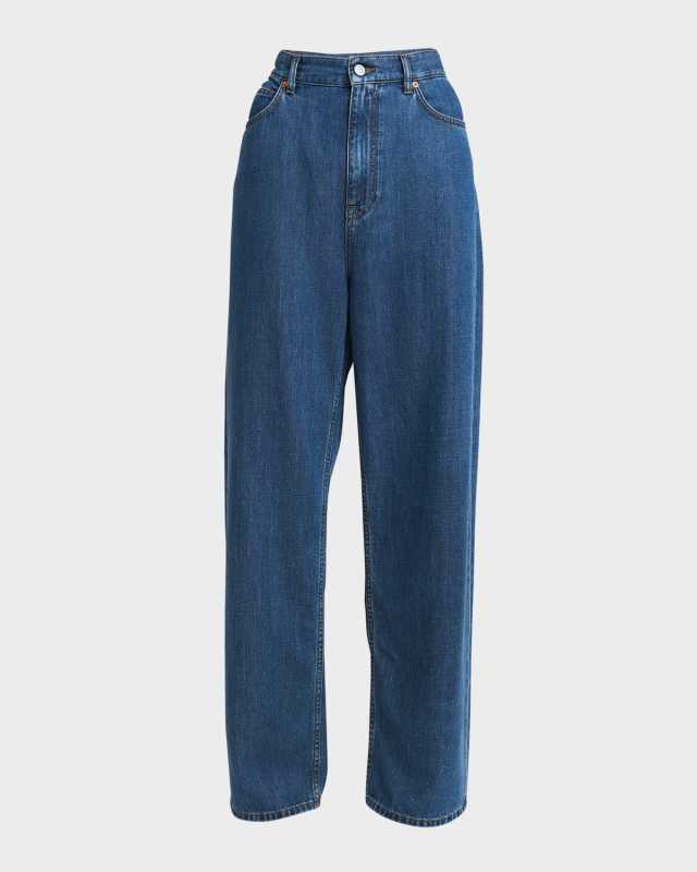 Wide-Leg Denim Jeans
