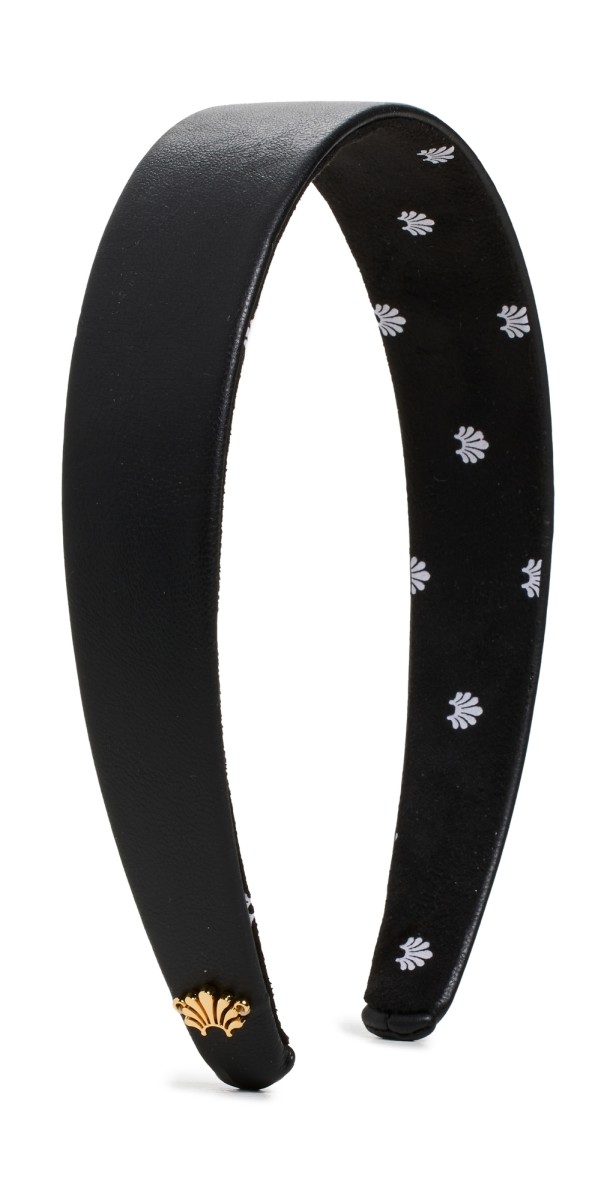 Lele Sadoughi Faux Leather Bessette Headband Jet