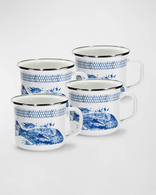 Set of 4 Fish Camp Grande Mugs