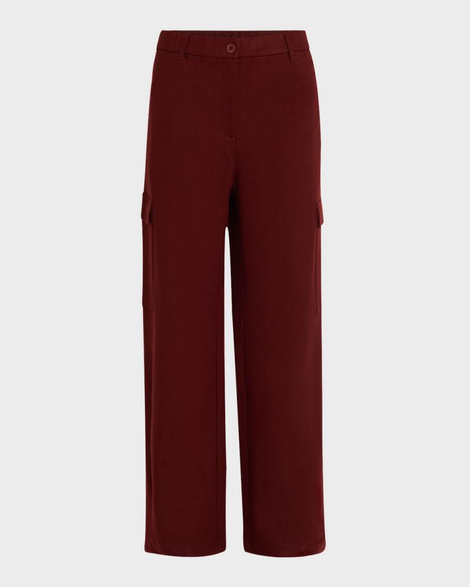 Wide-Leg Wool Jersey Cargo Pants