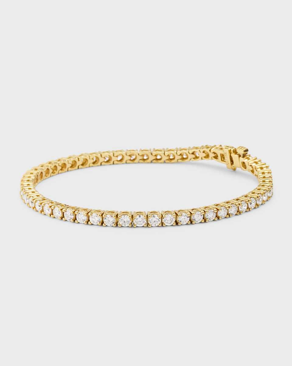 18K Yellow Gold Diamond Tennis Bracelet, 5.3tcw, 7"L
