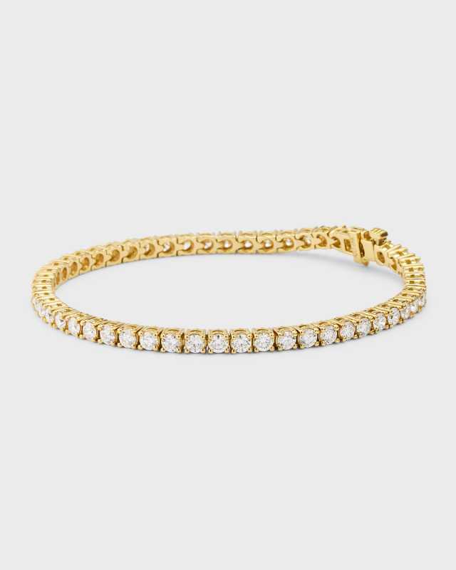 18K Yellow Gold Diamond Tennis Bracelet, 5.3tcw, 7"L
