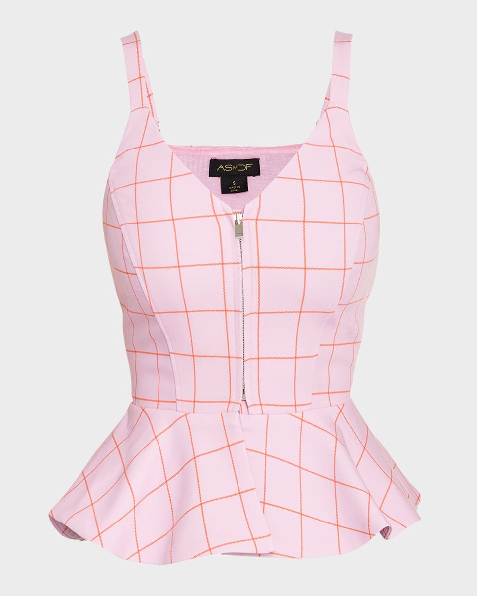 Leo Plaid Twill Peplum Top