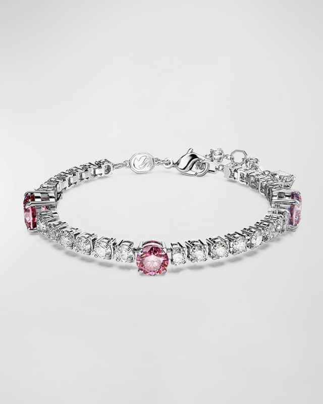 Matrix Rhodium-Plated Crystal Tennis Bracelet