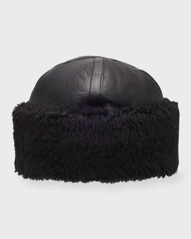 Leather Shearling Cuff Bean