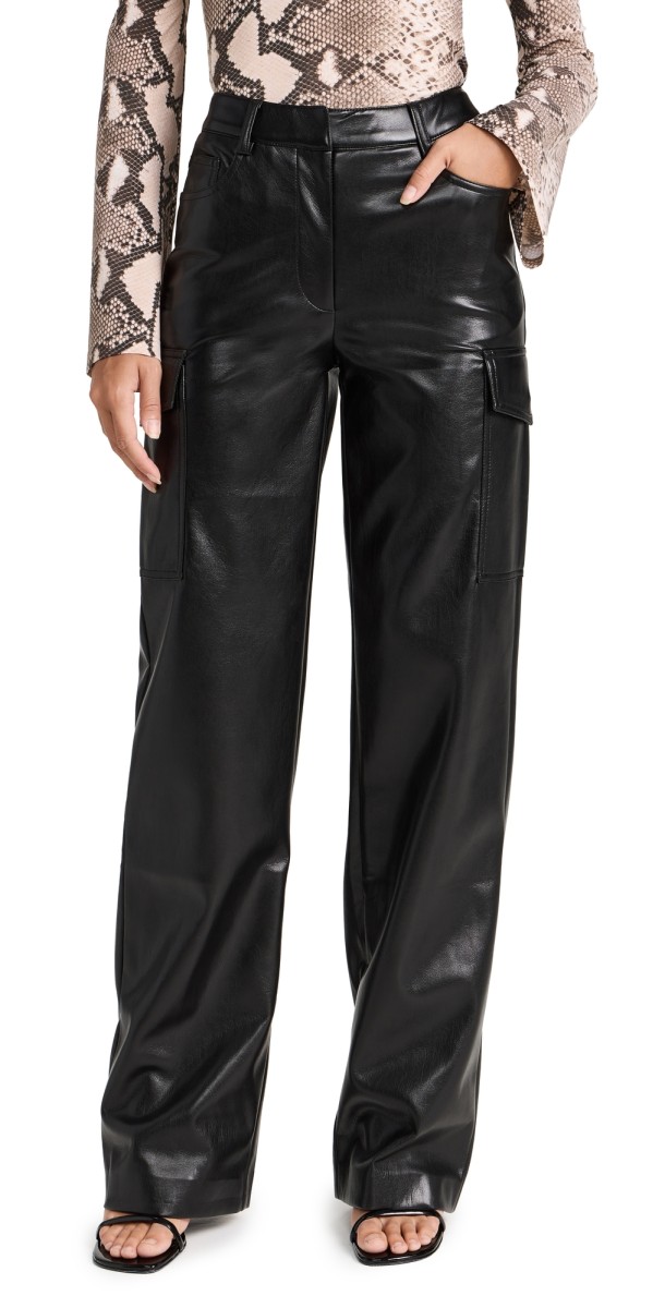 Generation Love Nate Vegan Leather Cargo Pants Black