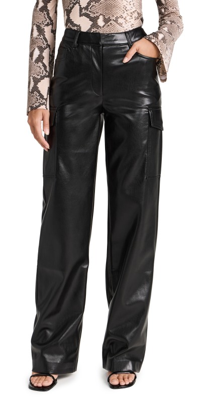 Generation Love Nate Vegan Leather Cargo Pants Black