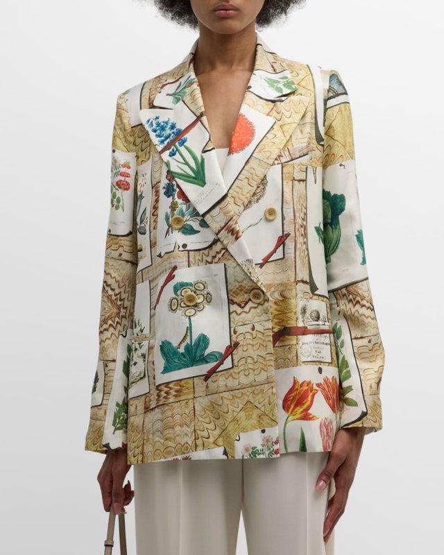 Colefax Double-Breasted Silk Jacket