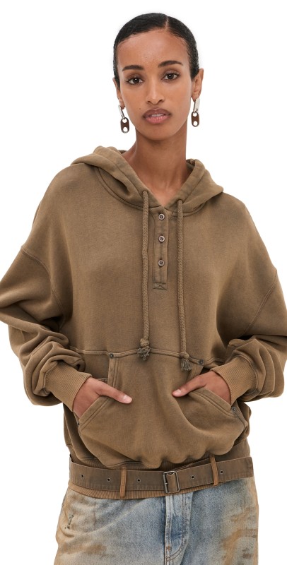 Acne Studios Blurred Logo Hoodie Mud Brown