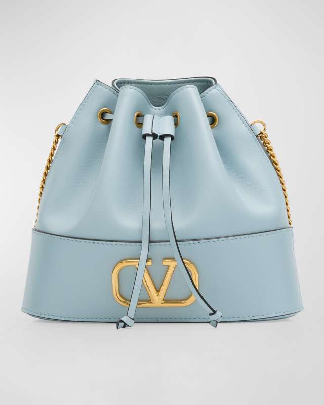 VLOGO Mini Leather Chain Bucket Bag