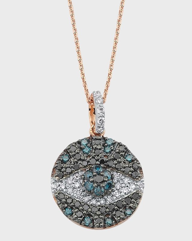 Eye Light Pave Pendant Necklace